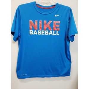 Nike Dri-Fit Mens Baseball L Blue Moisture Wicking Activewear S/S T-Shirt